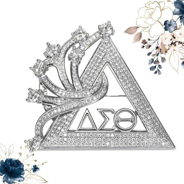 ΔΣΘ Soaring Seven CZ Pyramid Brooch (Real Gold Plated)