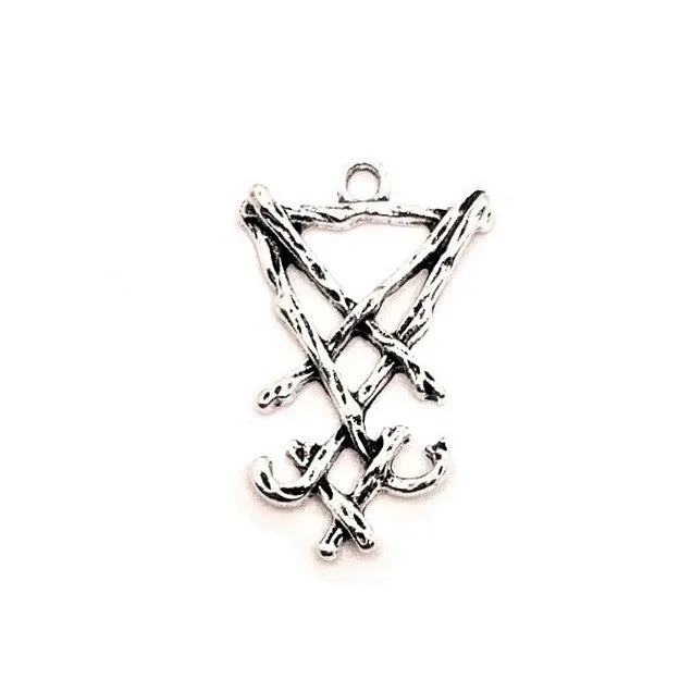 1, 4, 20 or 50 Pieces: Silver Branch Lucifer Sigil Satan Pendants