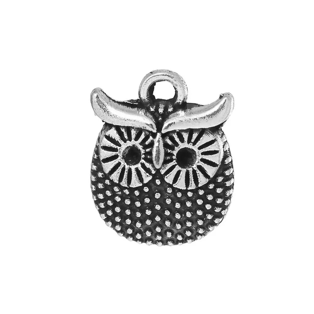 10 Pcs Tibetan Silver HALLOWEEN OWL 16mm x 12mm Charms Pendants, Lead & Nickel Free Metal Charms Pendants Beads