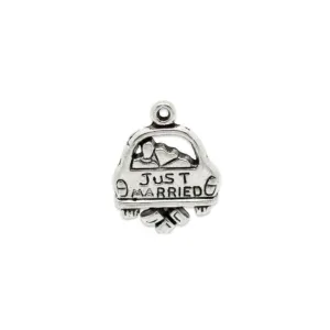 10 Pcs Tibetan Silver Just Married Wedding Car 20mm x 16mm Charms Pendants