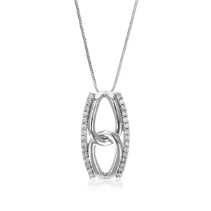 1/10 cttw Lab Grown Diamond Fashion Pendant Necklace .925 Sterling Silver 1/2 Inch with 18 Inch Chain, Size 1/2 Inch