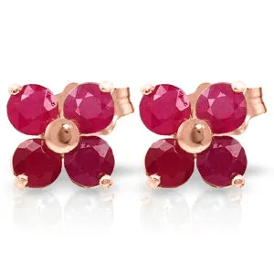 1.15 Carat 14K Solid Rose Gold Diana Ruby Stud Earrings