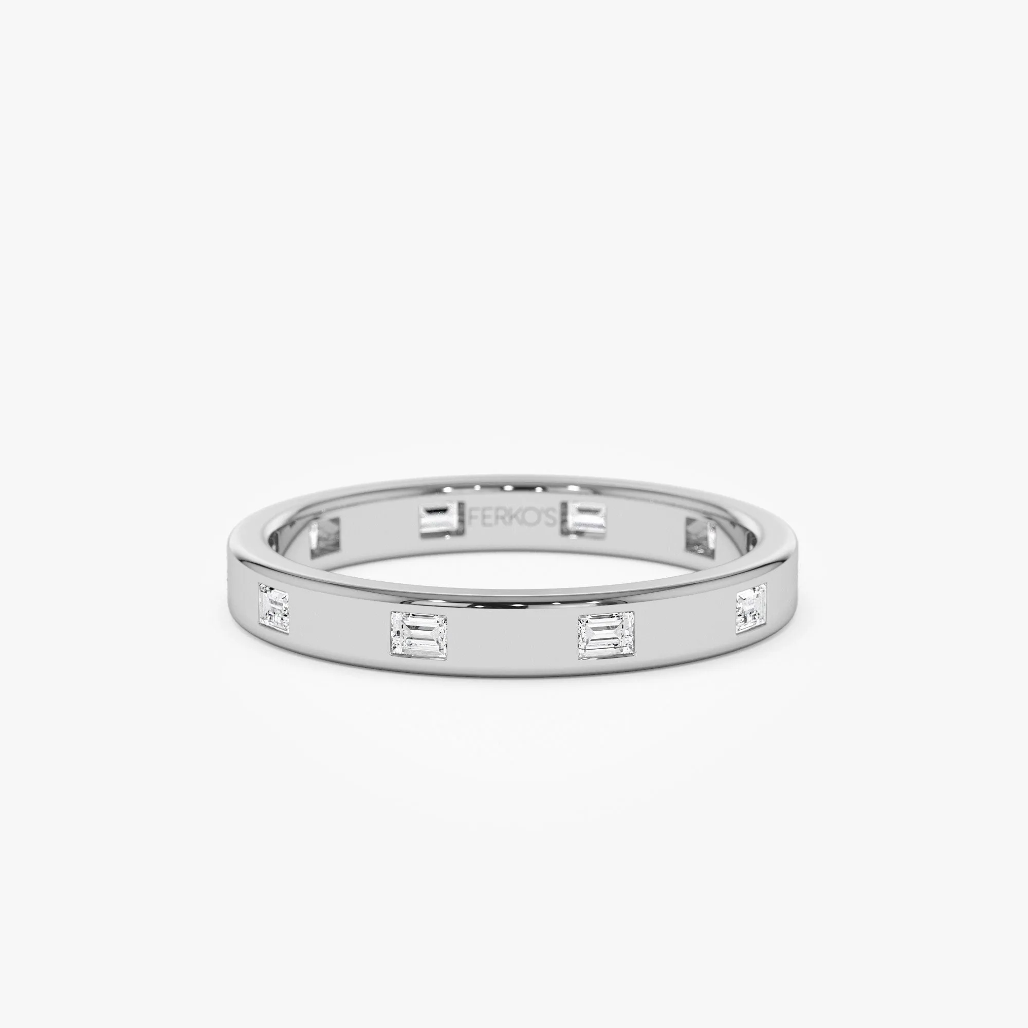 14k Full Eternity Flush Setting Round Diamond Band