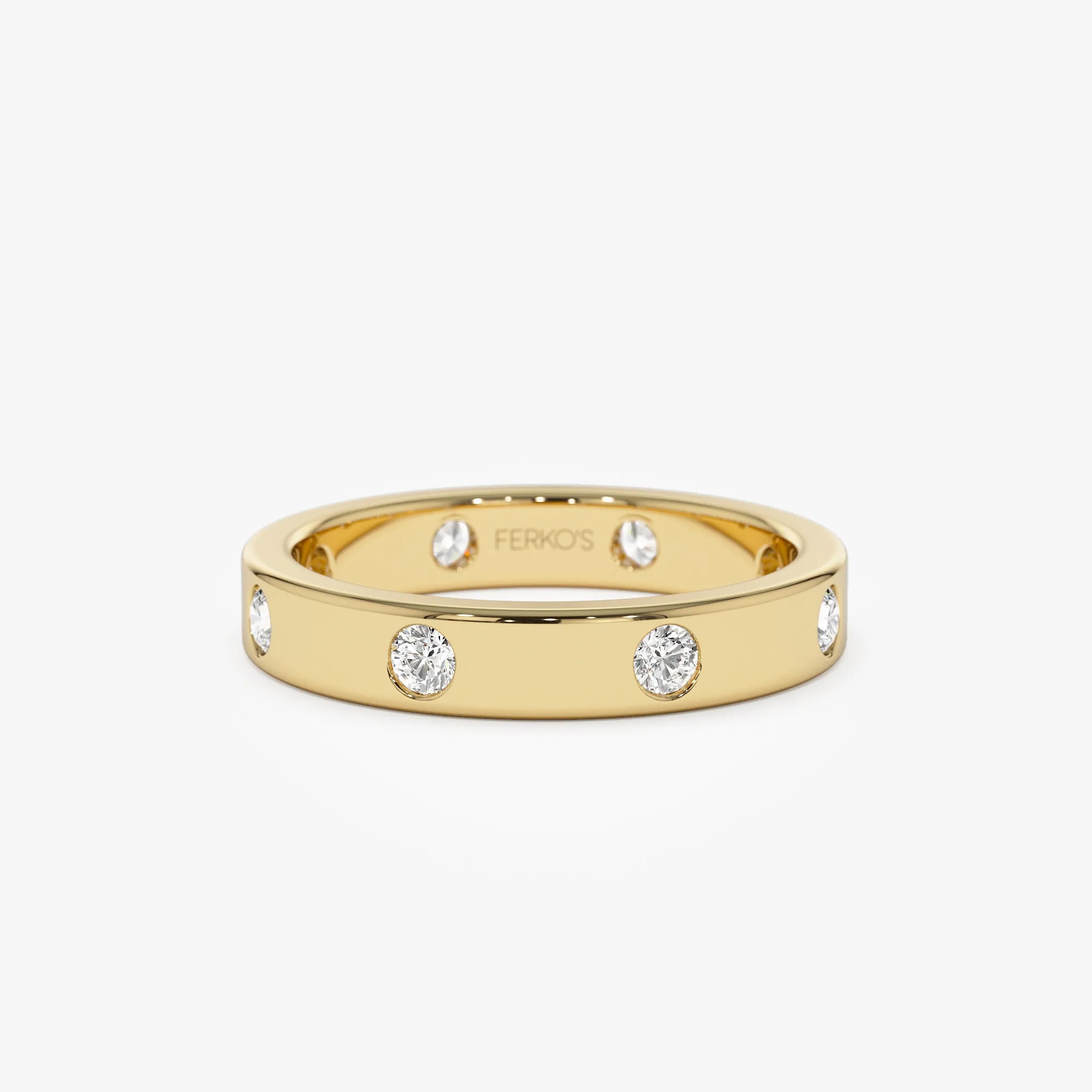 14k Full Eternity Flush Setting Round Diamond Band