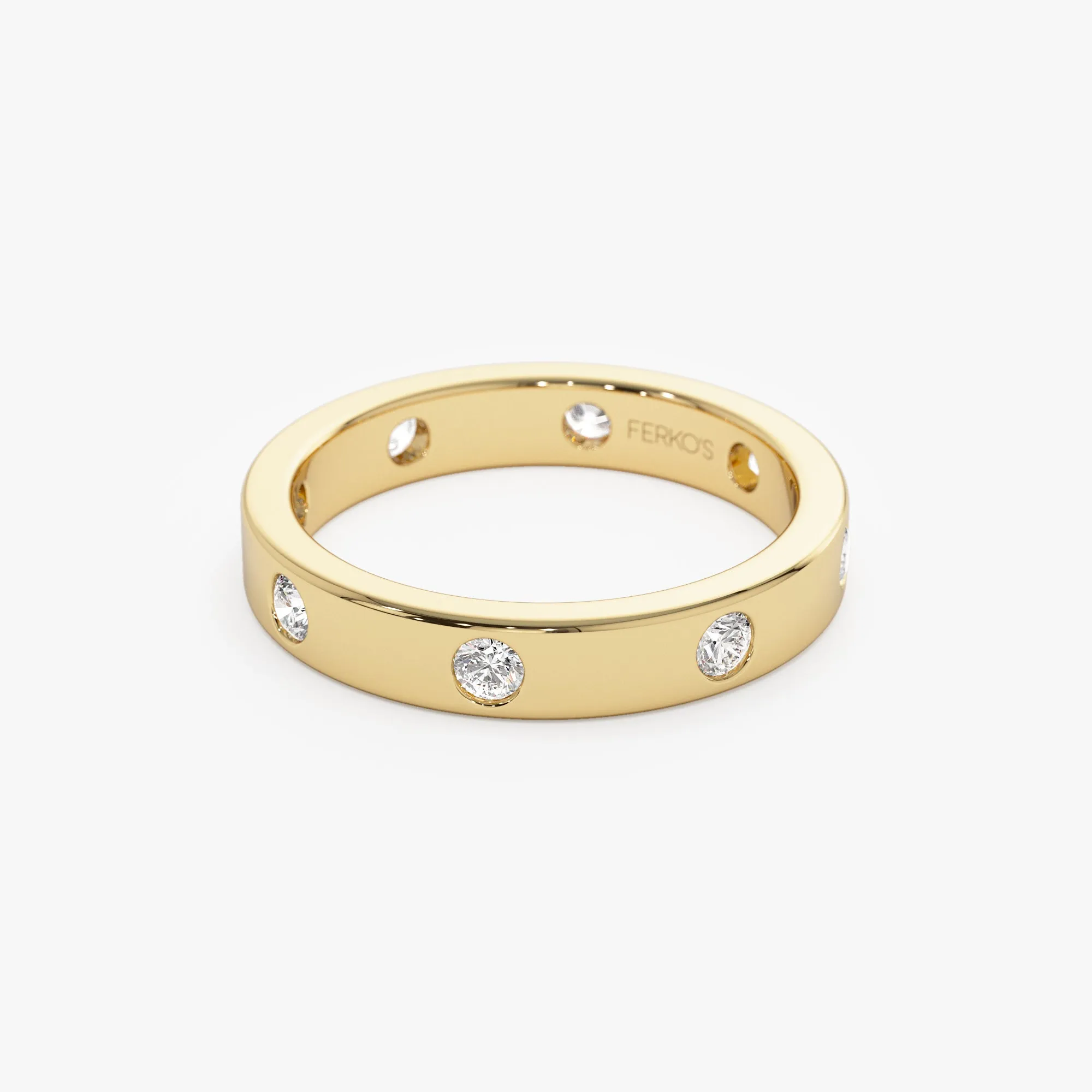 14k Full Eternity Flush Setting Round Diamond Band