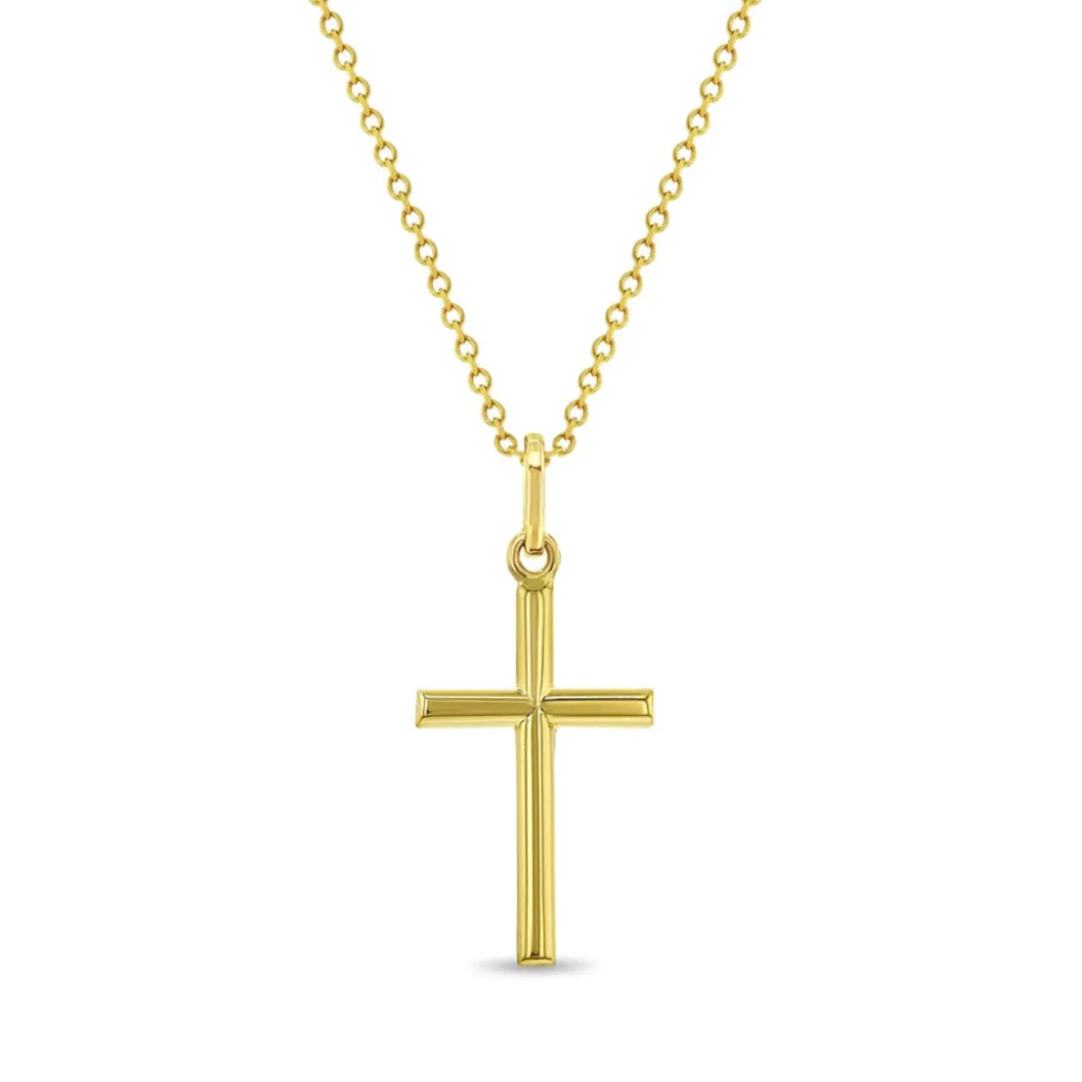 14k Gold Classic Mini Cross Kids Necklace