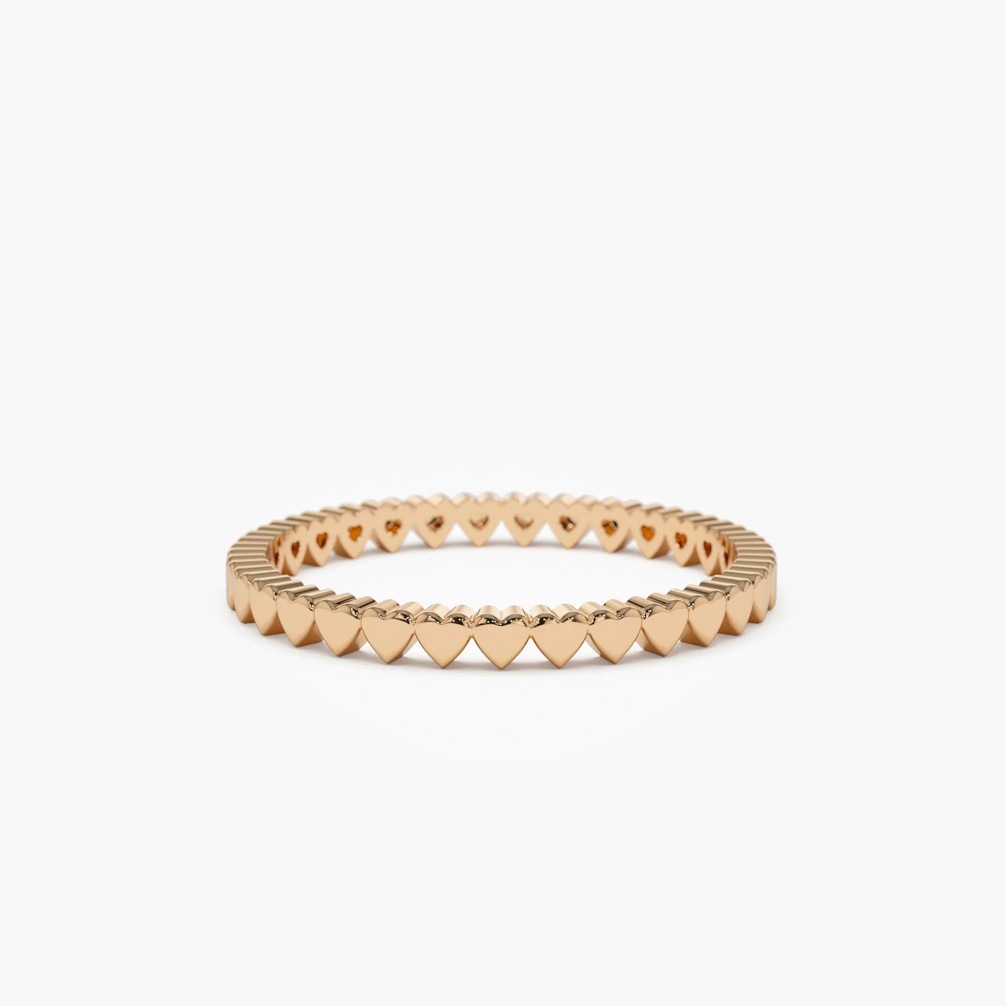 14k Gold Mini Heart Eternity Ring