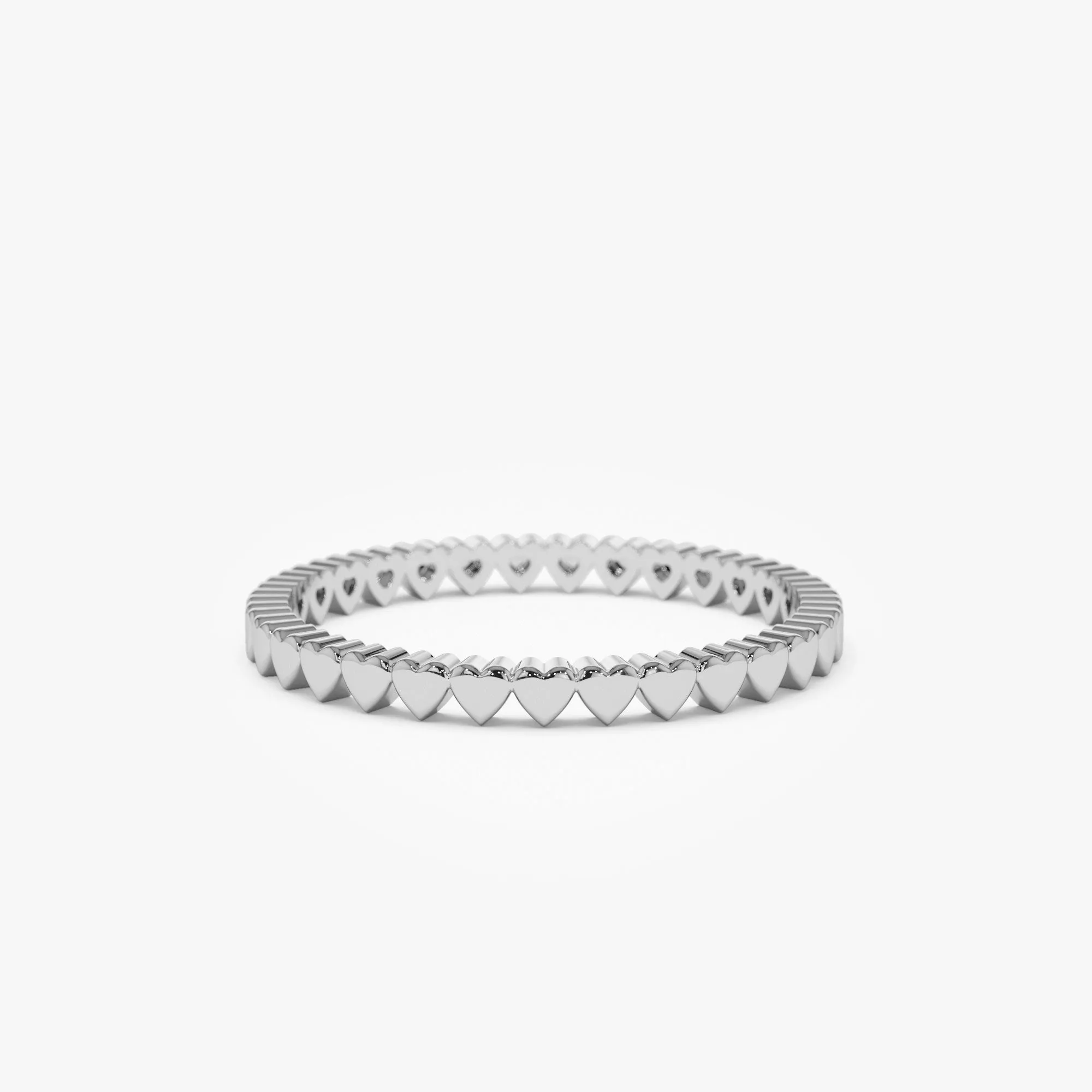 14k Gold Mini Heart Eternity Ring