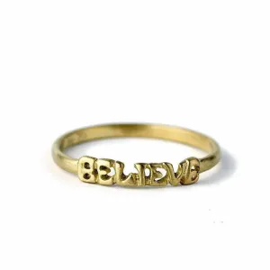 18k Yellow Gold  Believe Ring