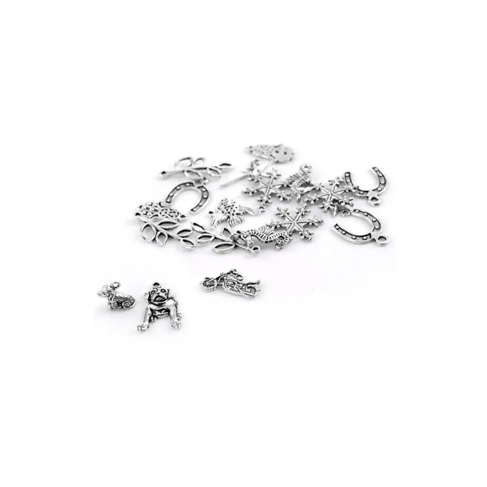 30 Pcs Tibetan Silver MIXED CHARMS 29mm x 22mm - 16.5mm x 14mm (30 Nr.) Charms Pendants, Lead & Nickel Free Metal Charms Pendants Beads