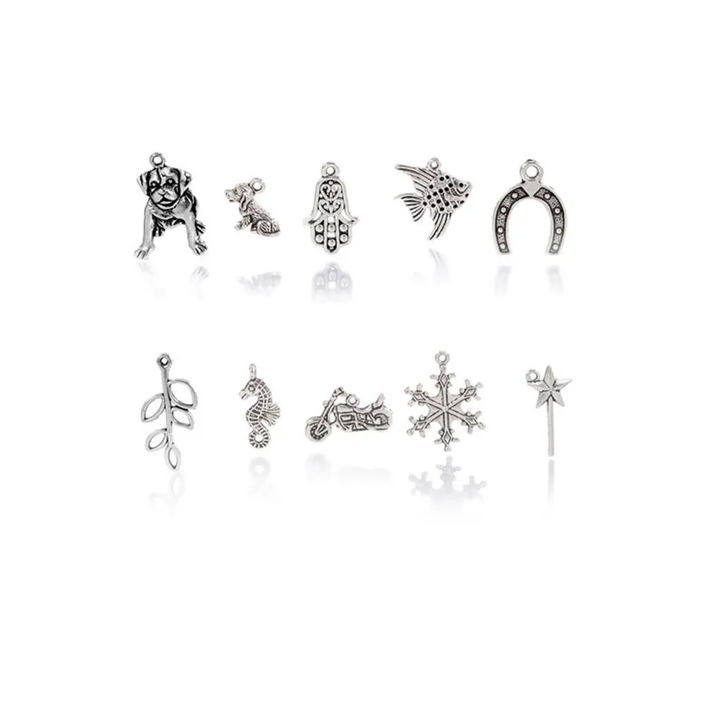 30 Pcs Tibetan Silver MIXED CHARMS 29mm x 22mm - 16.5mm x 14mm (30 Nr.) Charms Pendants, Lead & Nickel Free Metal Charms Pendants Beads