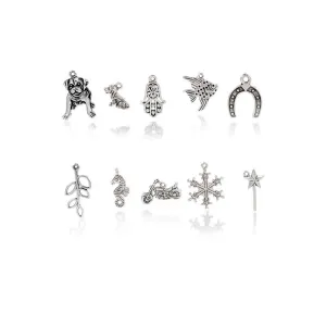 30 Pcs Tibetan Silver MIXED CHARMS 29mm x 22mm - 16.5mm x 14mm (30 Nr.) Charms Pendants, Lead & Nickel Free Metal Charms Pendants Beads