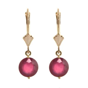 4 Carat 14K Solid Yellow Gold Trendsetter Ruby Earrings