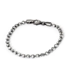 5mm Ball Link Chain Men's 925 Sterling Silver Bracelet 7.5 to 9 inch