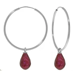 6.6 Carat 14K Solid White Gold Thing Called Life Ruby Earrings