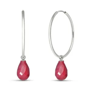 6.6 Carat 14K Solid White Gold Thing Called Life Ruby Earrings