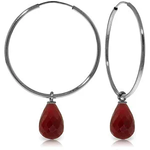 6.6 Carat 14K Solid White Gold Thing Called Life Ruby Earrings