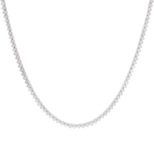 9.83ct 18k White Gold Diamond Tennis Necklace