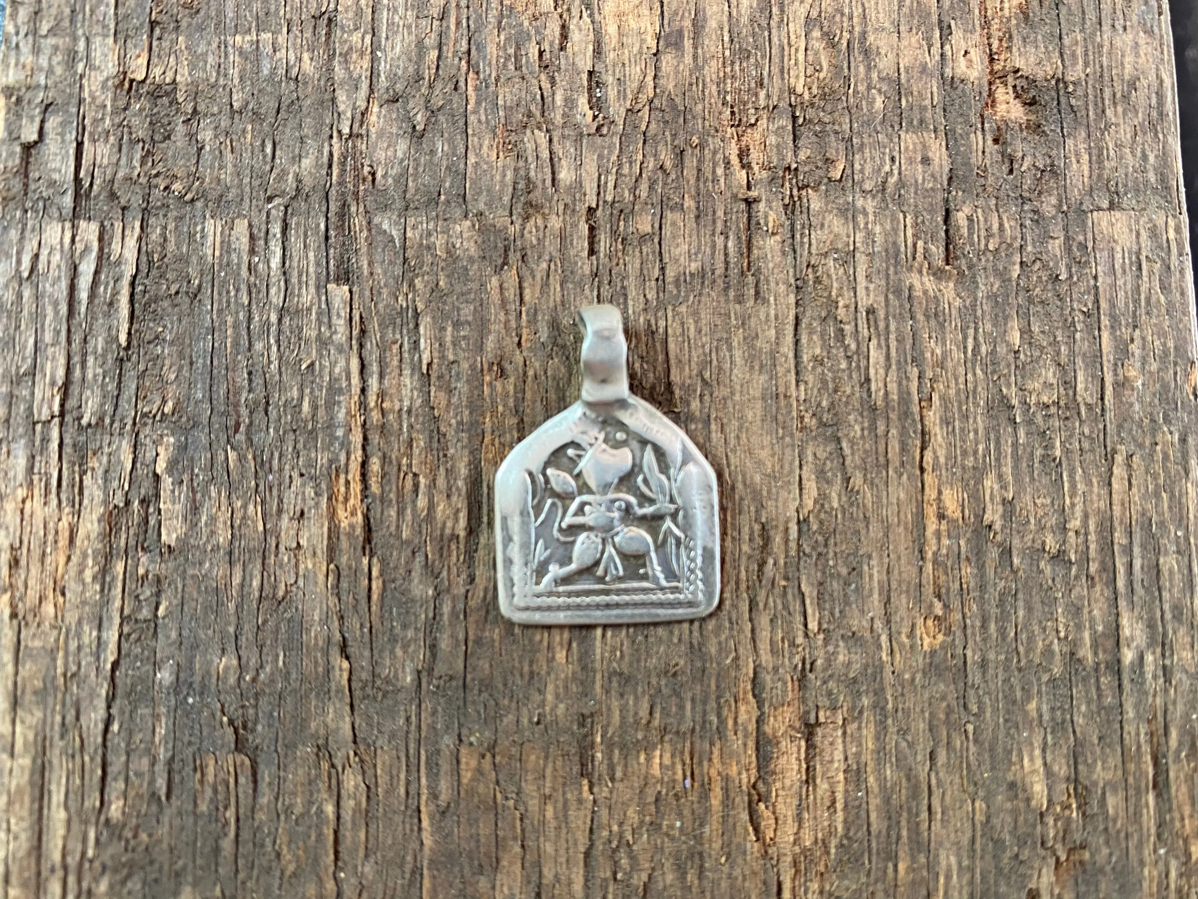 Antique Silver Tribal Amulet Pendants - Hanuman