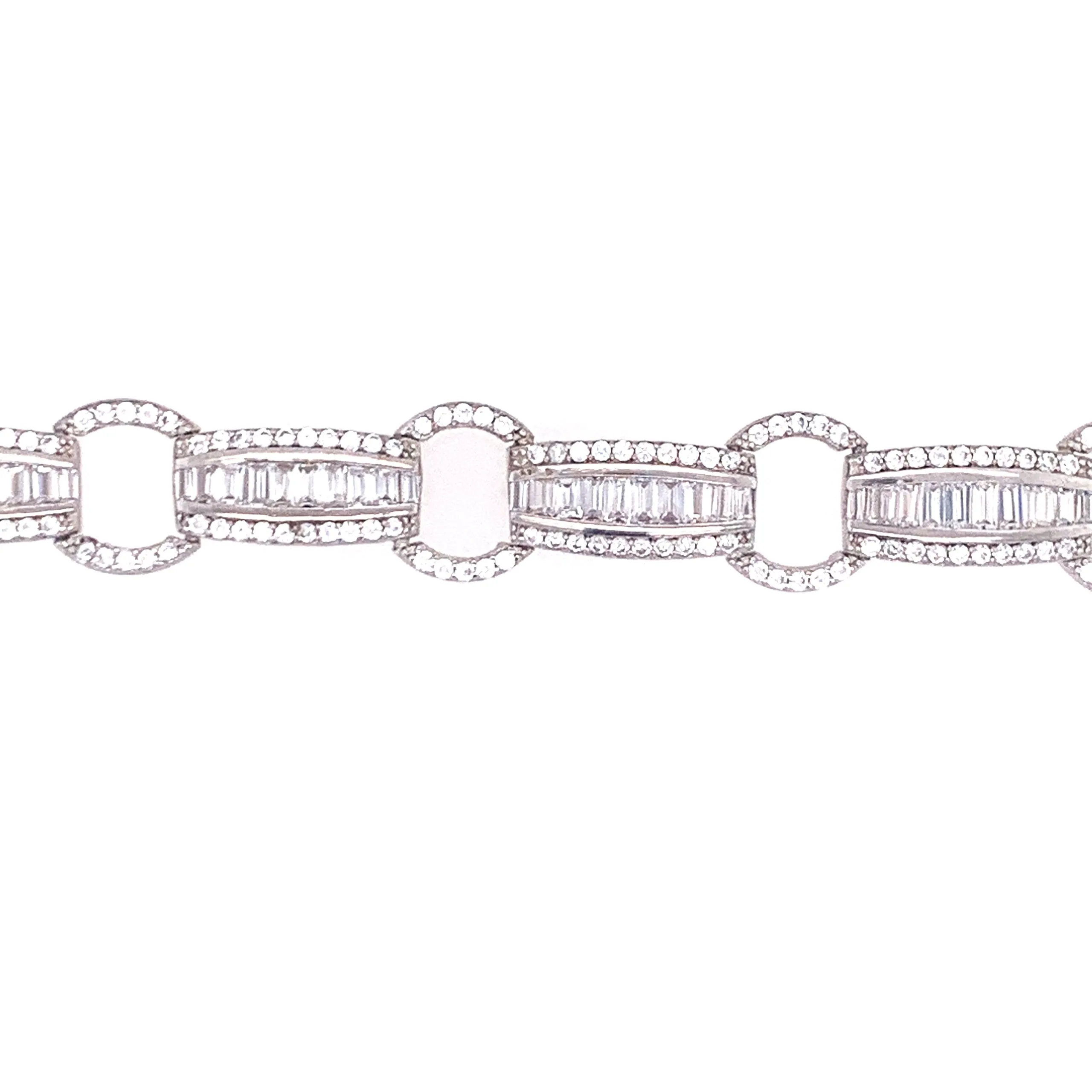 Baguette and Round Cubic Zirconia Bracelet