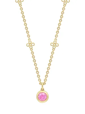 Beach Pink Sapphire Yellow Gold Pendant