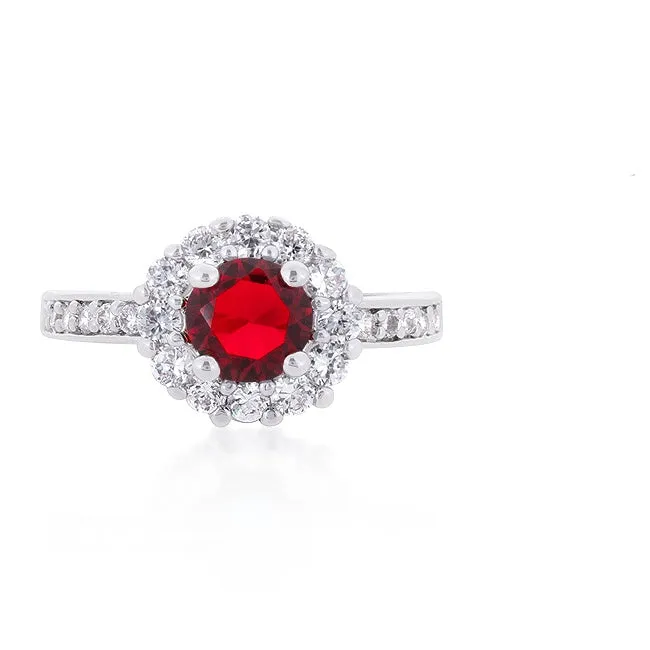 Belle Ruby Halo Engagement Cocktail Ring | 2.2ct