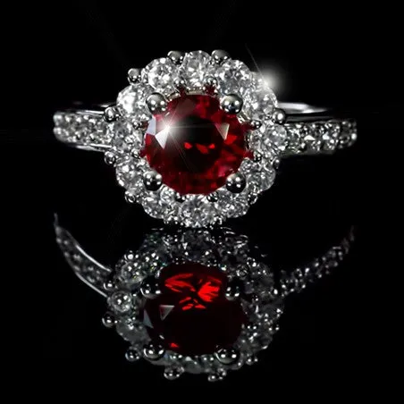 Belle Ruby Halo Engagement Cocktail Ring | 2.2ct