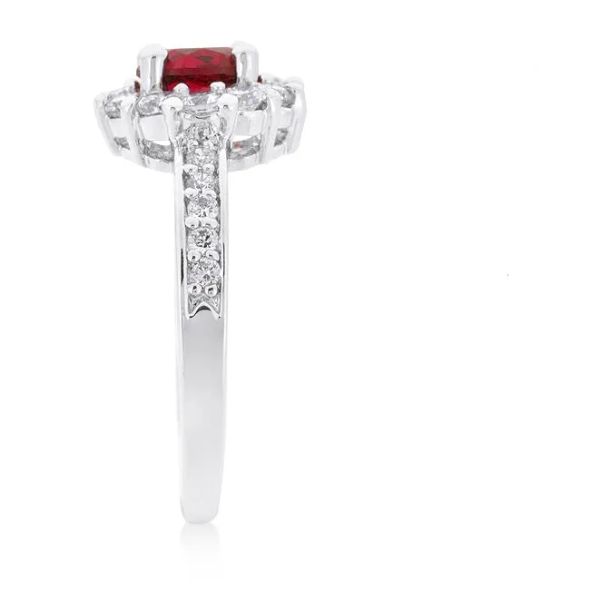 Belle Ruby Halo Engagement Cocktail Ring | 2.2ct