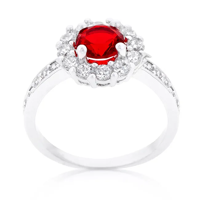 Belle Ruby Halo Engagement Cocktail Ring | 2.2ct