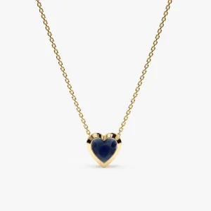 Blue Sapphire Heart Necklace, Ashly