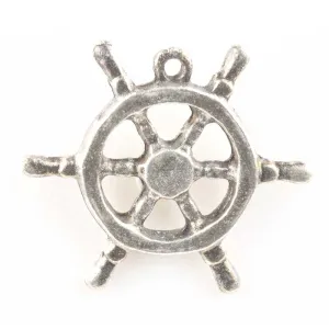 Casting Pendants-46x40mm Ships Wheel-Antique Silver-Quantity 1