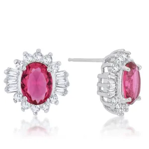 Chrisalee Vintage Ruby Halo Earrings