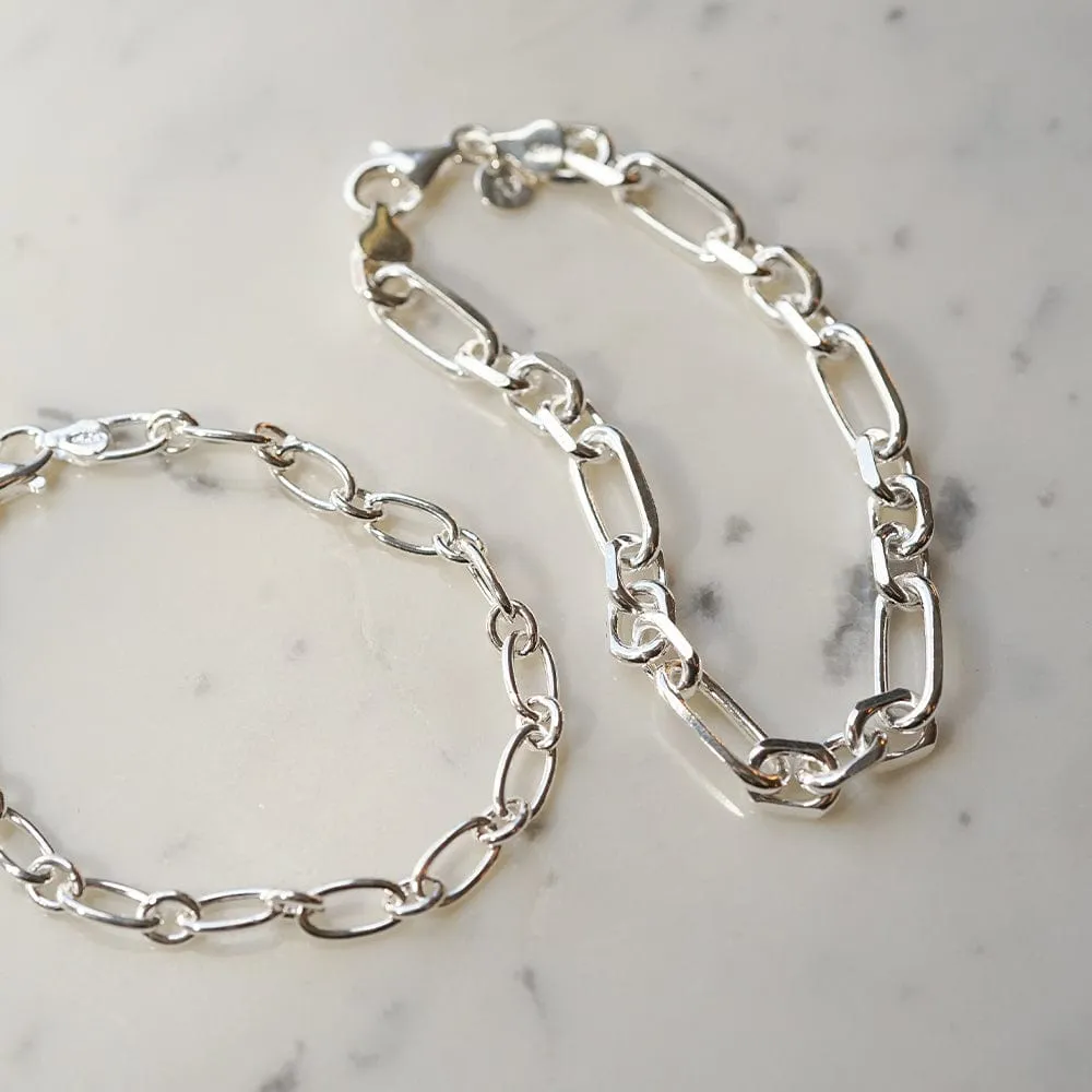 Chunky Bracelet Set Sterling Silver