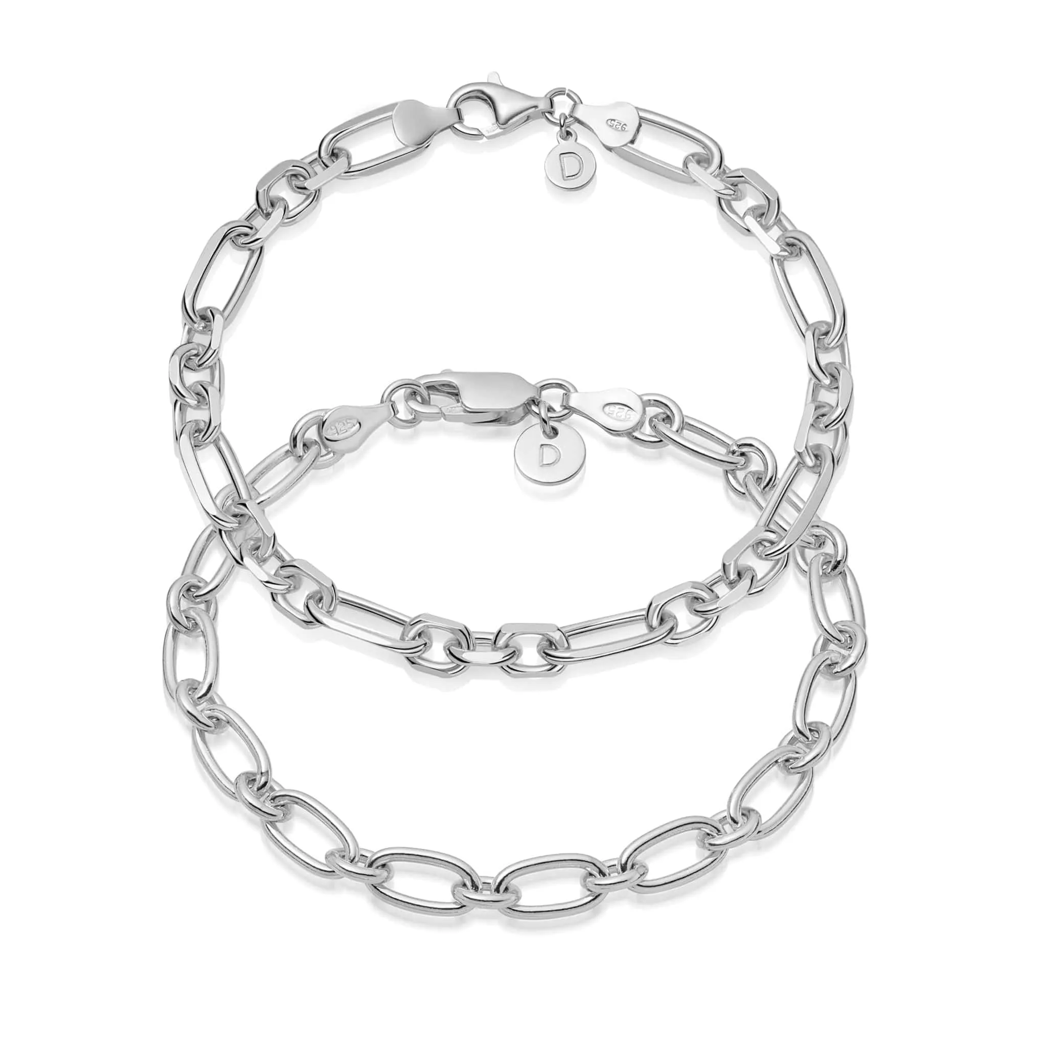 Chunky Bracelet Set Sterling Silver