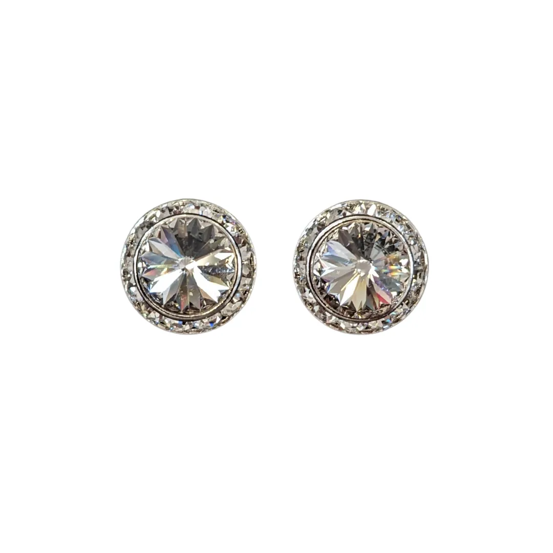 Competition Crystal Stud Earrings - CLEAR - 3 sizes