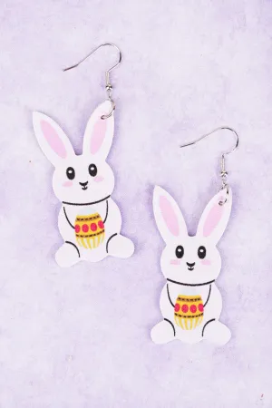 Crystal Avenue Hopping Into Easter Silvertone Earrings