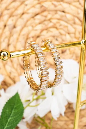 Crystal Avenue Josephine Goldtone Hoop Earrings