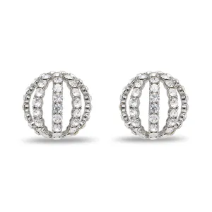 CRYSTAL DISCO CRYSTAL BIRDCAGE STUD EARRINGS