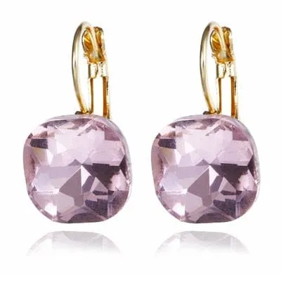 Crystal Lever-back  Earrings -6 Colors