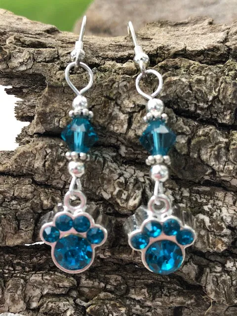 Crystal Paw Earrings