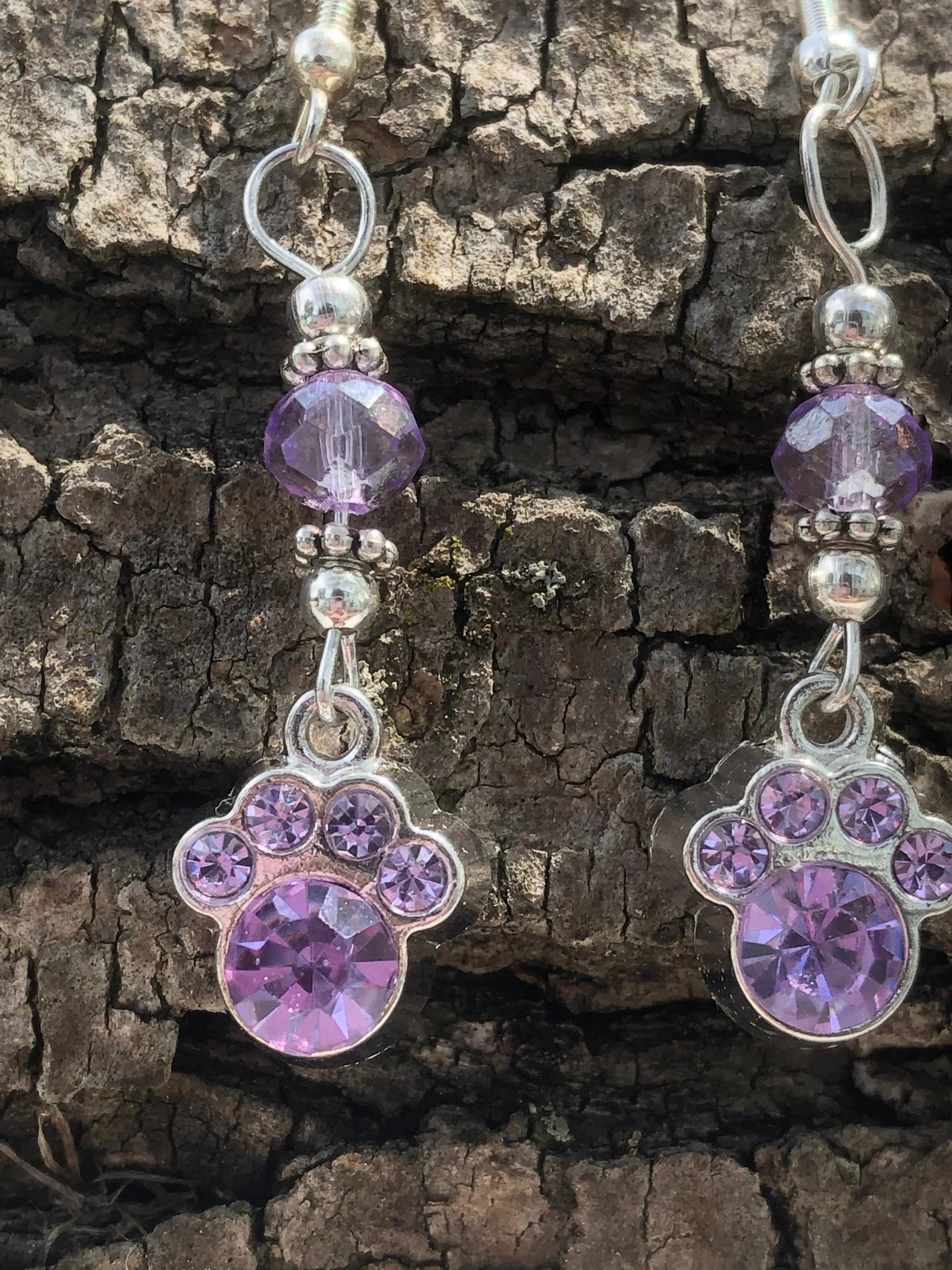 Crystal Paw Earrings