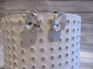 Crystal Tear Drop Stud Bridal Earrings