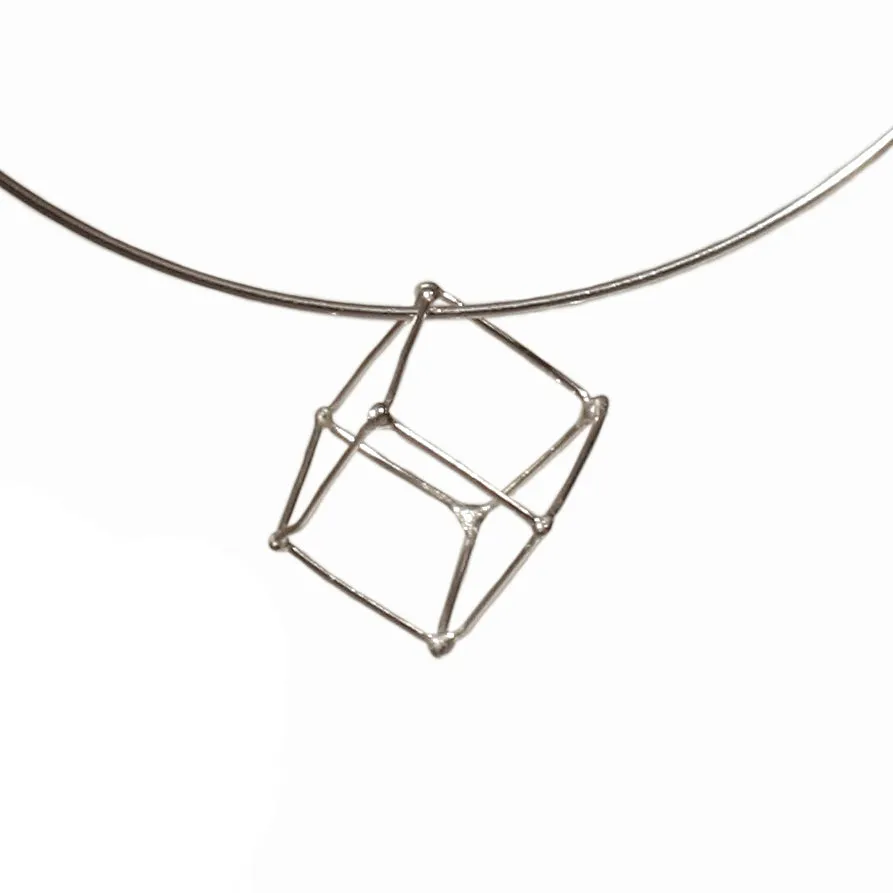 CUBE - SILVER - CU015 1 Cube Pendants