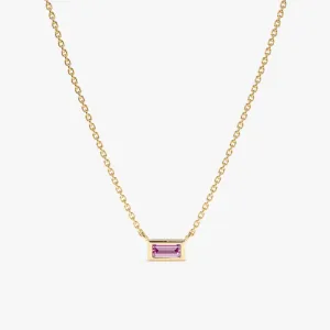 Dainty Pink Sapphire Necklace, Teresa