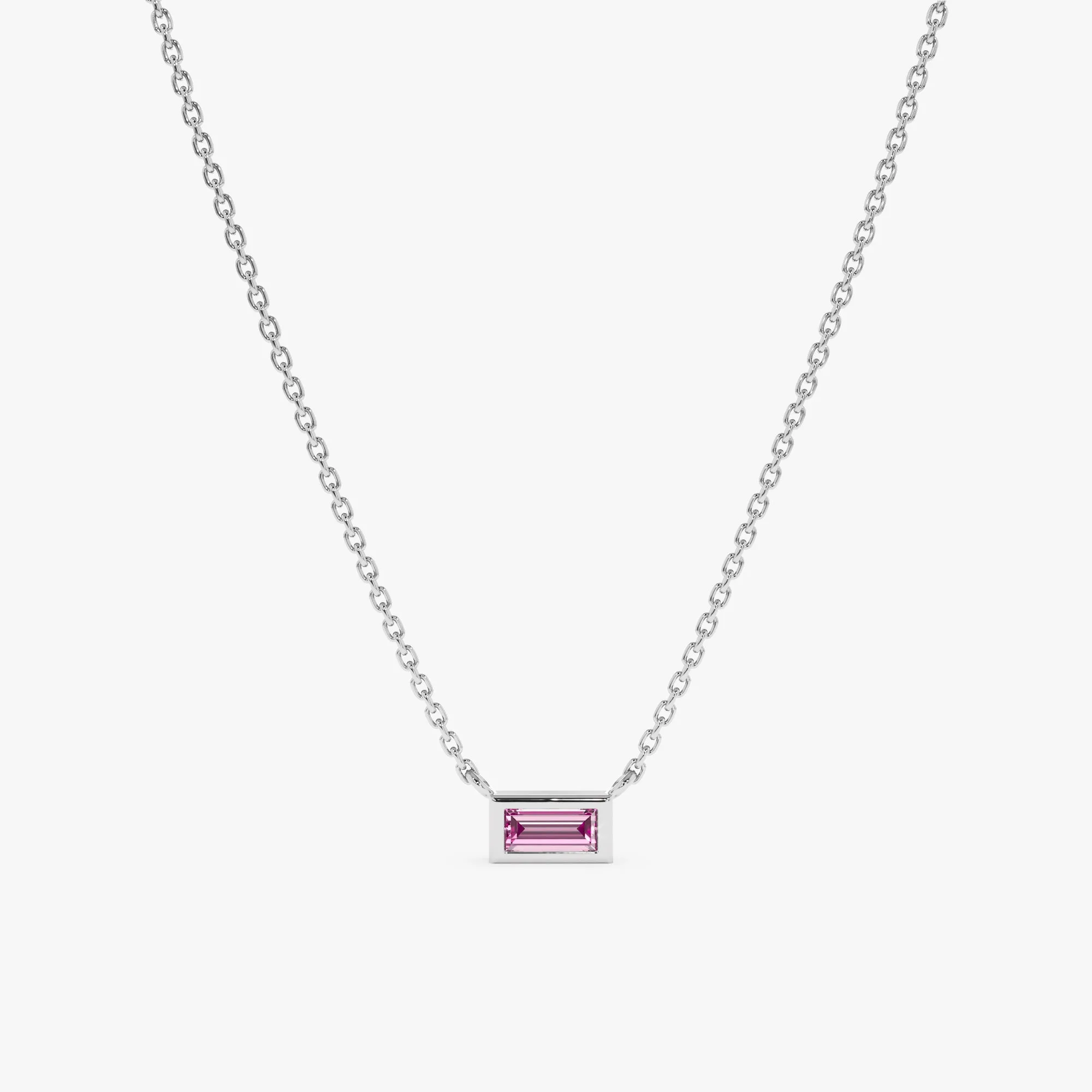 Dainty Pink Sapphire Necklace, Teresa