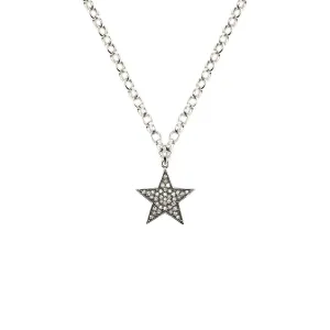 Diamond & Silver Classic Chunky Star Necklace