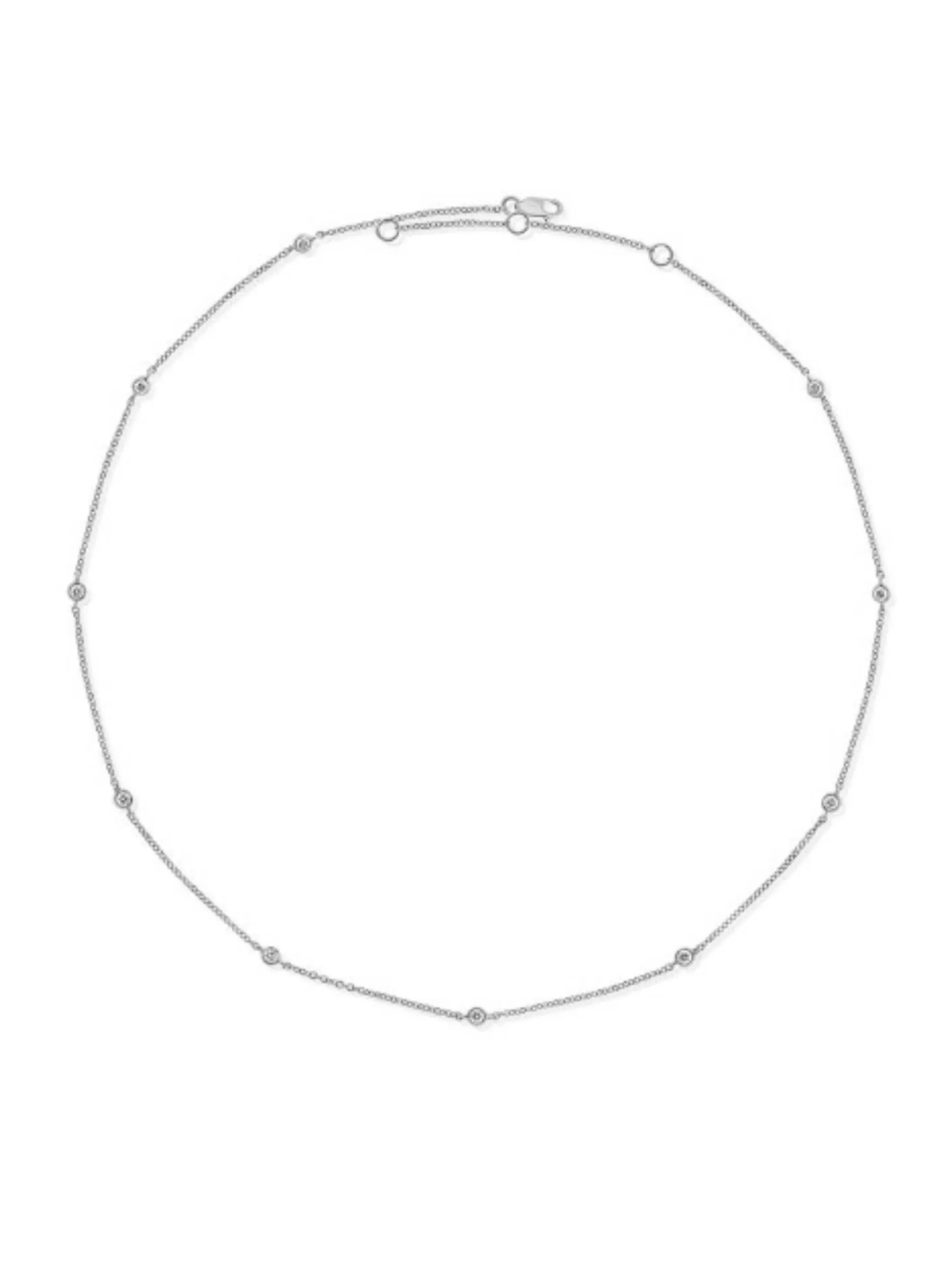 Diamond Bezel 10 Station Necklace 14K