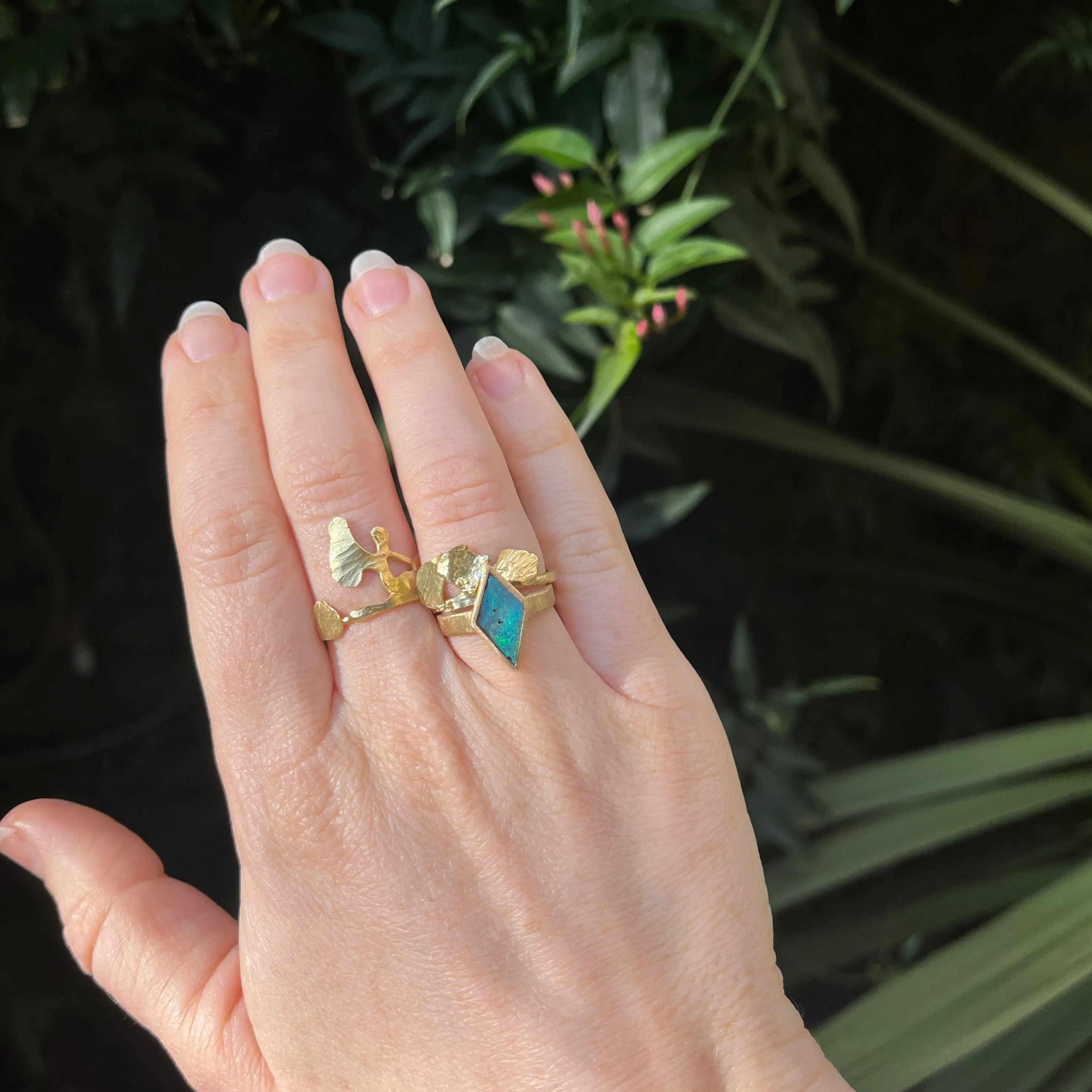 Diamond Shaped Opal Ring