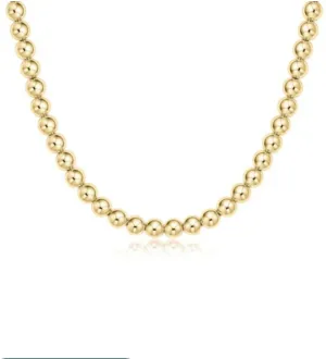 E Newton 15" Choker Classic Gold 6mm Bead Necklace