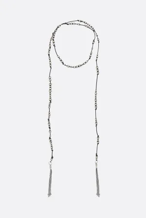 Elida cord and sterling silver necklace